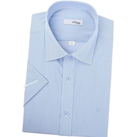 착용감이 편한 블루 일반핏 셔츠