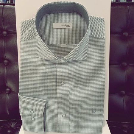 조직감 있는 하운드투스 체크 셔츠