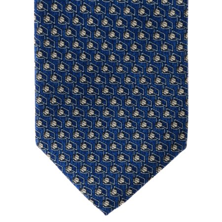 듀퐁 실크 나염 네이비 넥타이