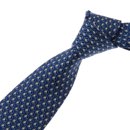 듀퐁 실크 나염 네이비 넥타이