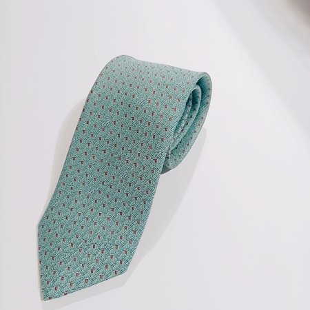 듀퐁 실크 나염 그린 넥타이