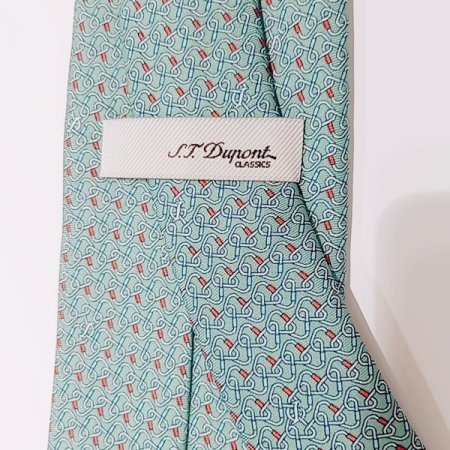 듀퐁 실크 나염 그린 넥타이