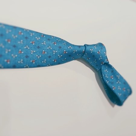 듀퐁 실크 나염 블루 넥타이