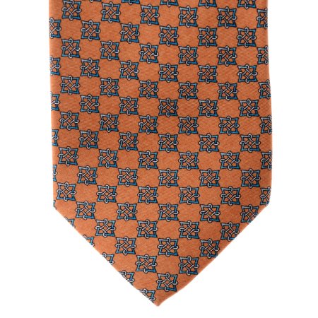 듀퐁 실크 나염 오렌지 넥타이