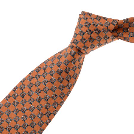 듀퐁 실크 나염 오렌지 넥타이