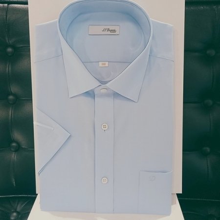 블루 일반핏 순면 셔츠