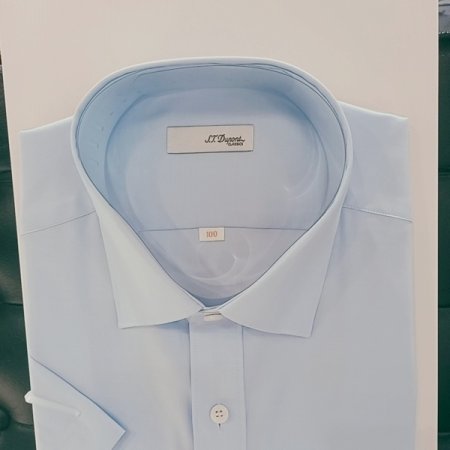 블루 일반핏 순면 셔츠