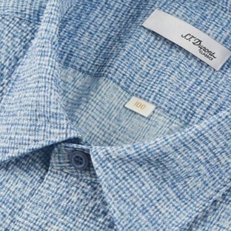 여름용 써커 미니멀한 체크 프린트셔츠