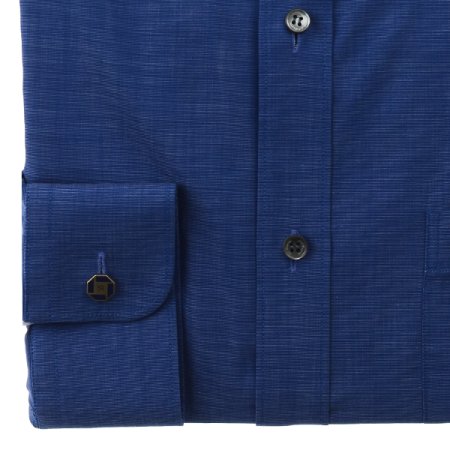 로얄 블루의 투톤의 필라필 소재 셔츠