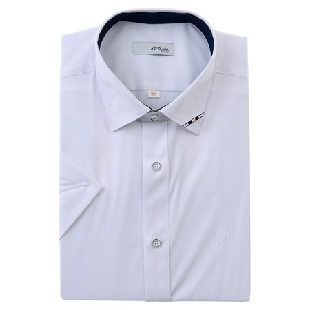 카라끝부분에 삼색변형 포인트 자수셔츠