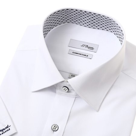 반소매 슬림핏 화이트 셔츠