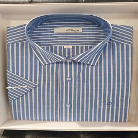 여름용 면슬럽 스트라이프패턴 반팔셔츠