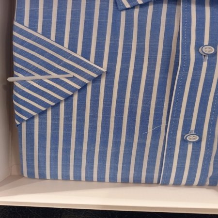 여름용 면슬럽 스트라이프패턴 반팔셔츠