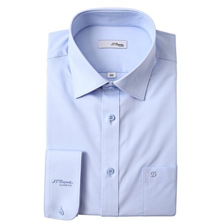 스트레치 소재 블루 일반핏 셔츠