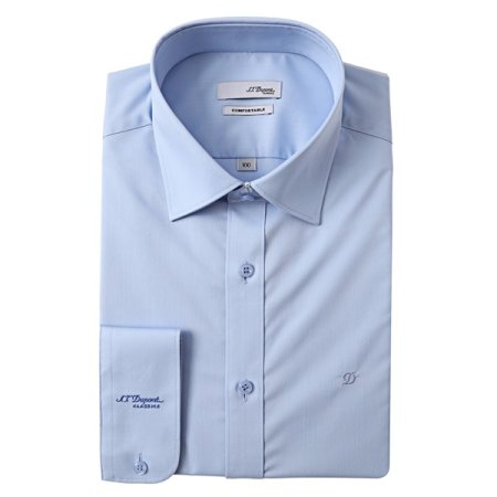 스트레치 슬림핏 블루 셔츠