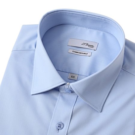 스트레치 슬림핏 블루 셔츠