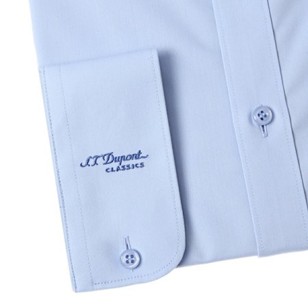 스트레치 슬림핏 블루 셔츠