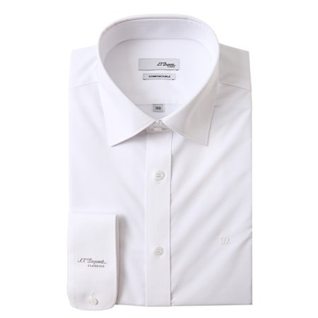 스트레치 소재 화이트 슬림핏셔츠