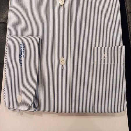 풀로고 자수를 수놓은 비즈니스 셔츠