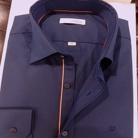 풀로고 자수를 수놓은 비즈니스 셔츠