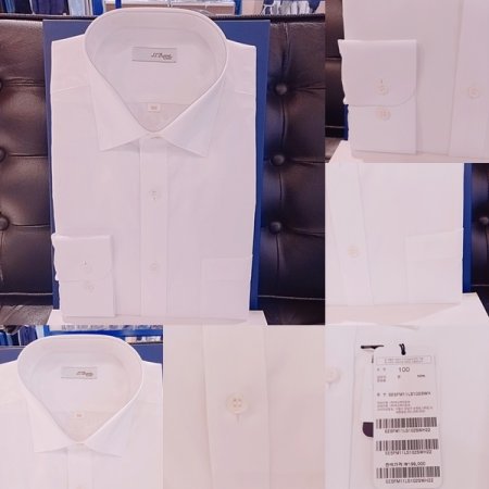 면 화이트 일반핏 비지니스 셔츠