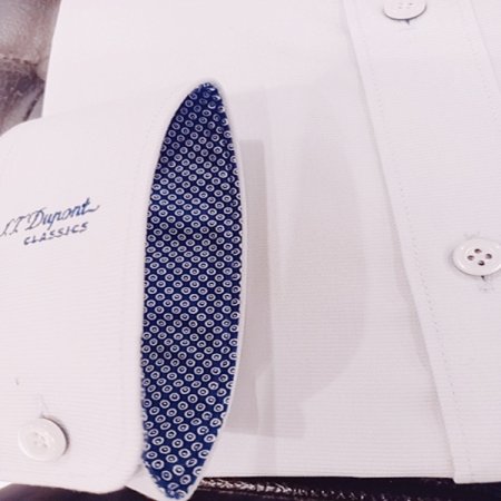 편안한 스트레치 도비 화이트 셔츠