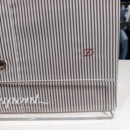 핀 스트라이프 브라운 슬림핏 셔츠