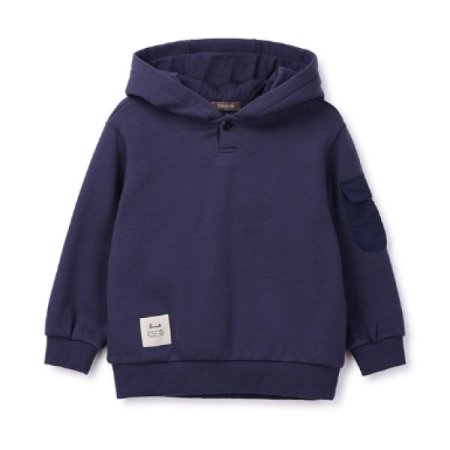 소매 포켓 트렌디 기모 후드 티셔츠