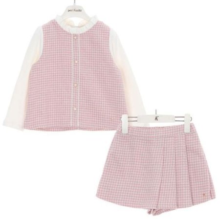 모직 체크 상하복 세트