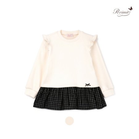 기모 어깨 프릴 롱 티셔츠