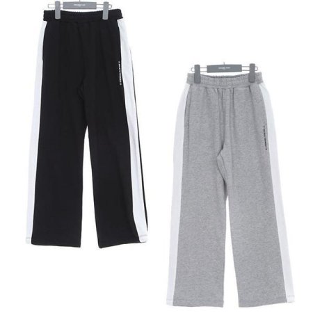 와끼 배색 와이드 트레이닝 팬츠