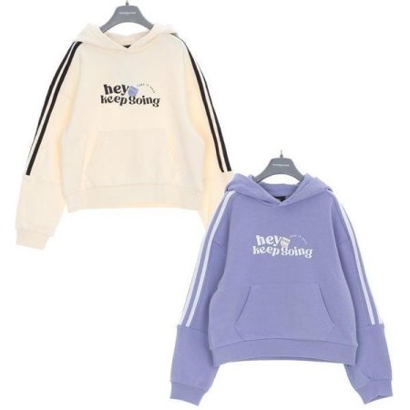 배색 테이프 후드 맨투맨