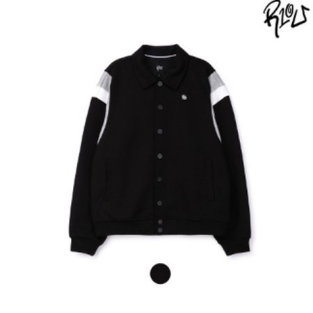 배색 져지 바시티 점퍼