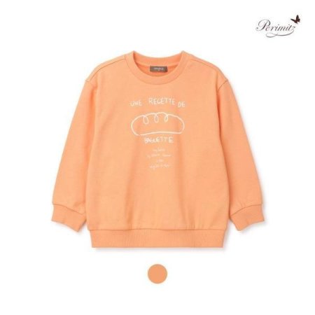 아동 공용 오렌지 그래픽 맨투맨