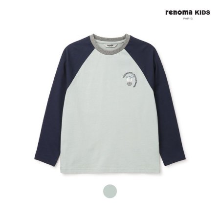 배색 라글란 베이직 티셔츠