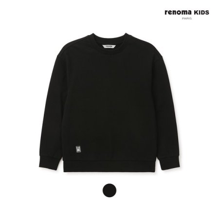 남아 블랙 베이직 와펜 맨투맨