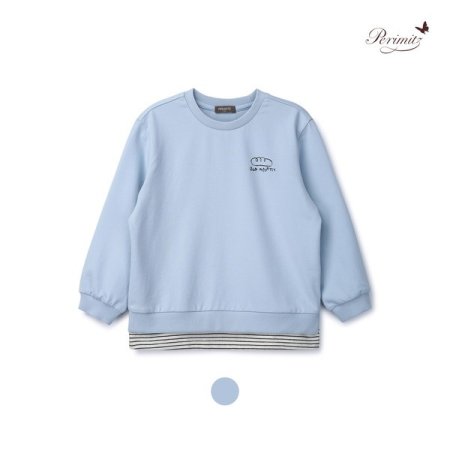 아동 가을 배색 레이어드 맨투맨