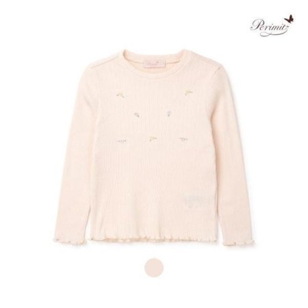 아동 여아 플라워 골지 티셔츠