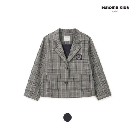 초등 여아 체크 테일러 자켓