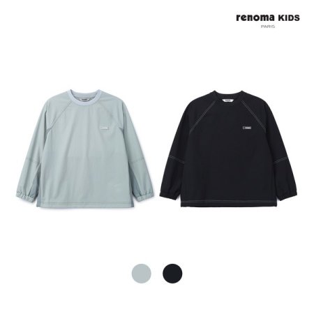 주니어 초등 배색 라글란 티셔츠