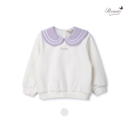 아동 여아 퍼플 카라 맨투맨