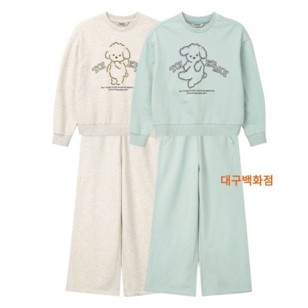 주니어 여아 강아지 상하복 세트