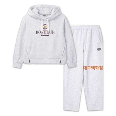 초등 여아 오버핏 후드 상하복 세트