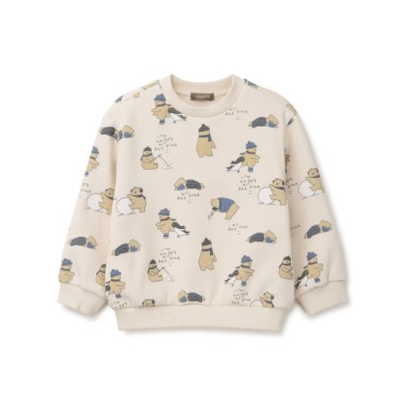 아동 베어 전판 스웻 기모 티셔츠