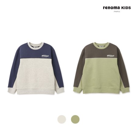 초등 남아 기모 파이핑 배색 맨투맨