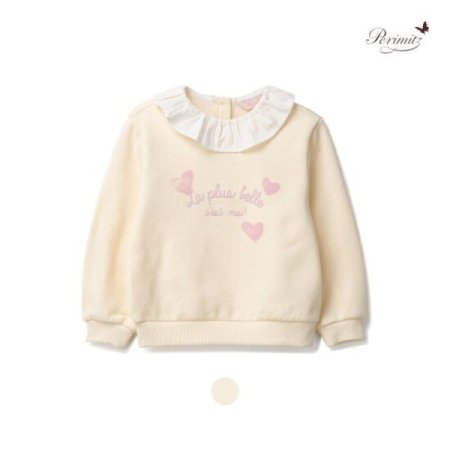 아동 여아 하트 레터링 기모 맨투맨