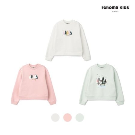 초등 여아 베이직 기모 맨투맨