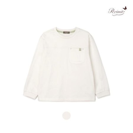 배색 스티치 기본 화이트 티셔츠