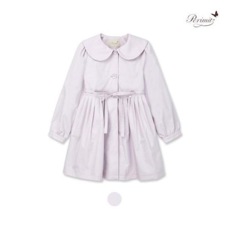 여아 라운드 카라 플레어 코트