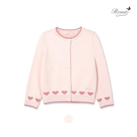 아동 여아 하트 자카드 가디건